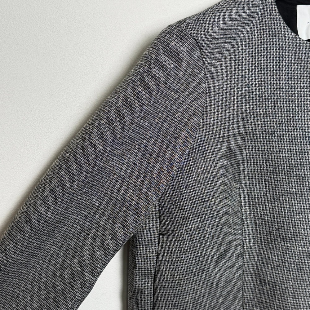Boxy Jacket Blazer Women S Black White Grey Snap Front Cropped - Picture 3 of 9
